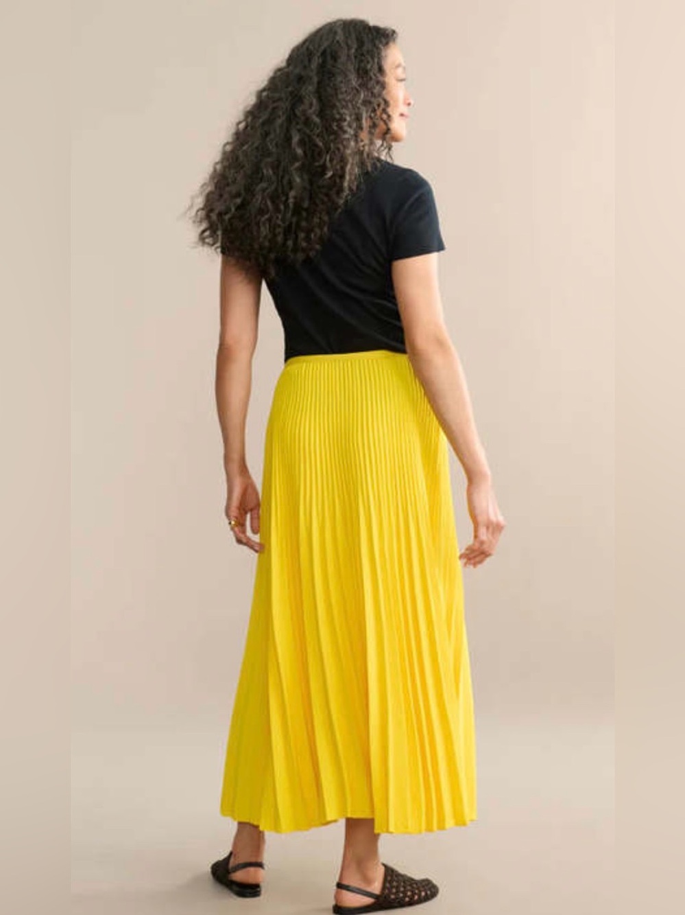 Jenni Kayne Yellow Pleated Maxi Skirt, like new size xxl💛💛 - Picture 3 of 10